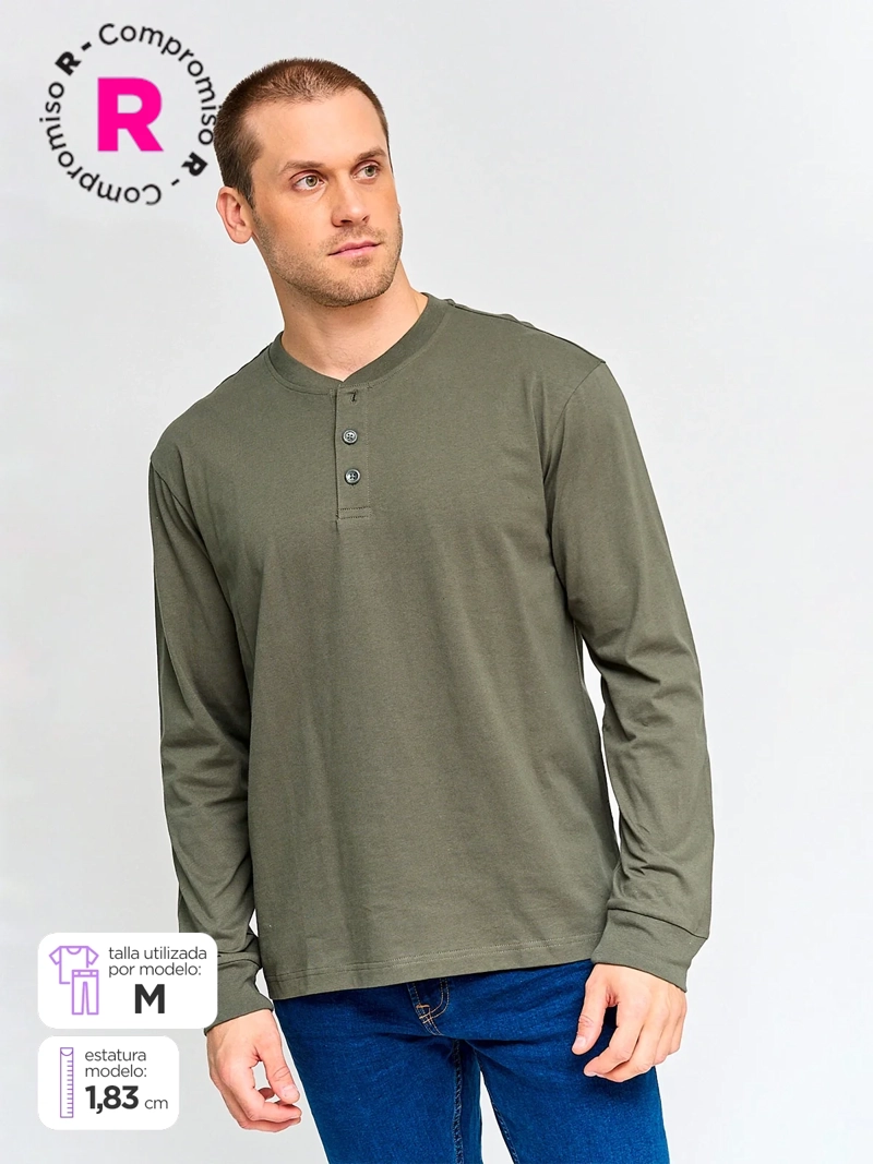 POLERA HOMBRE KENNETH STEVENS ALGODÓN MANGA LARGA
