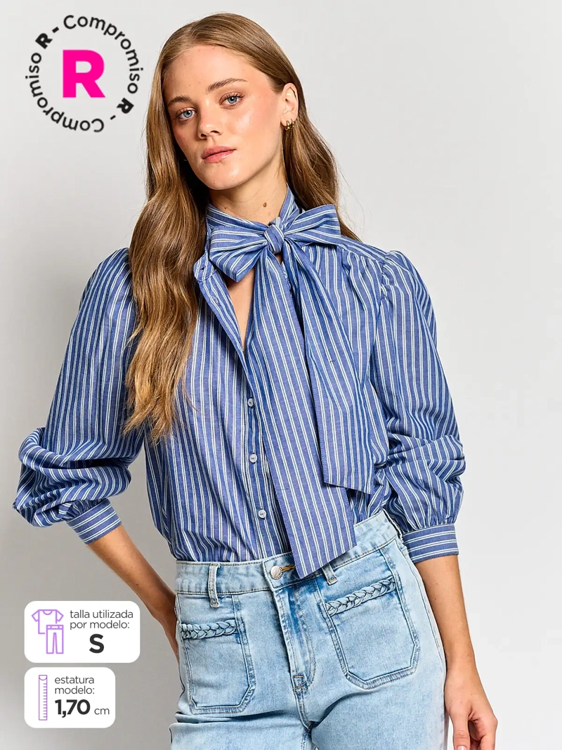 BLUSA MUJER PEPE JEANS ALGODÓN LAZO - 1