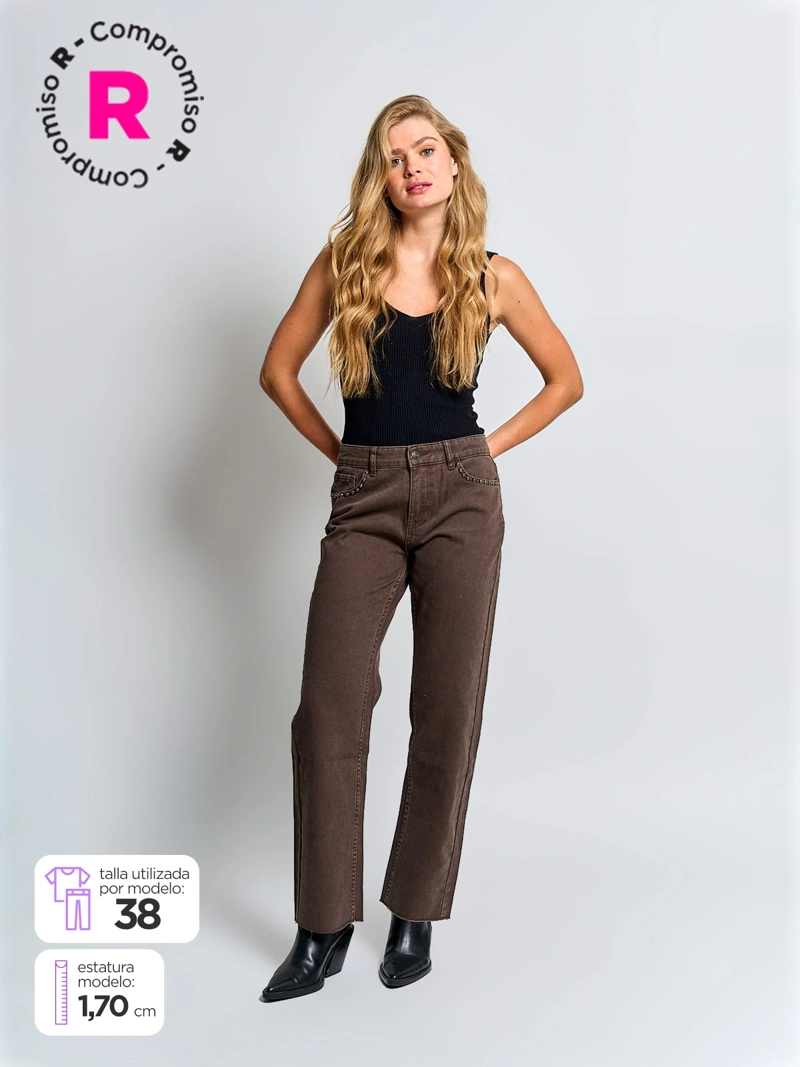 JEANS MUJER BARBADOS ALGODÓN TACHAS - 1