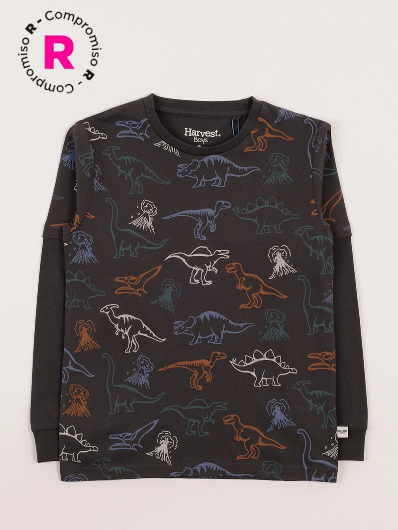 POLERA MANGA LARGA ALGODÓN NIÑO HARVEST FULL PRINT