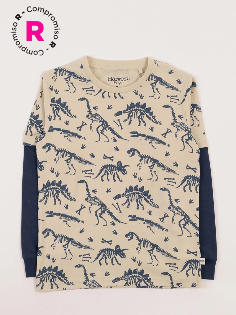 POLERA MANGA LARGA ALGODÓN NIÑO HARVEST FULL PRINT - 1