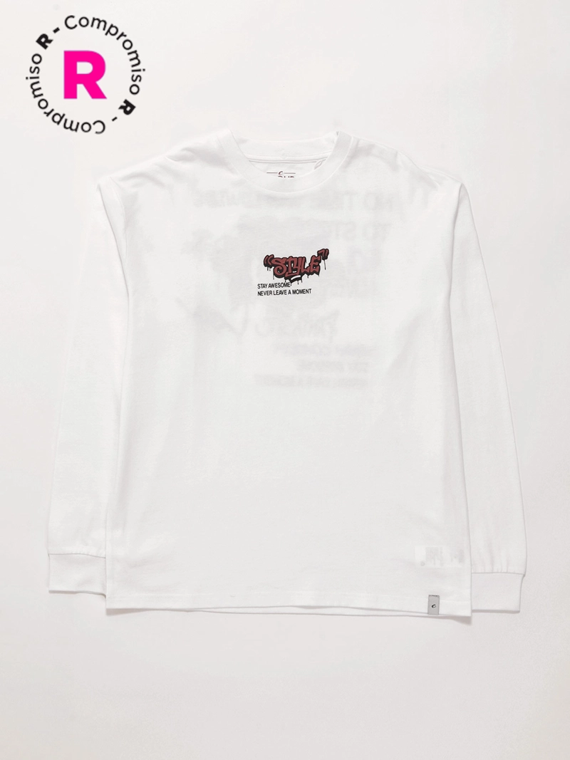 POLERA MANGA LARGA ALGODÓN NIÑO CLOUDBREAK TEXTO - 1