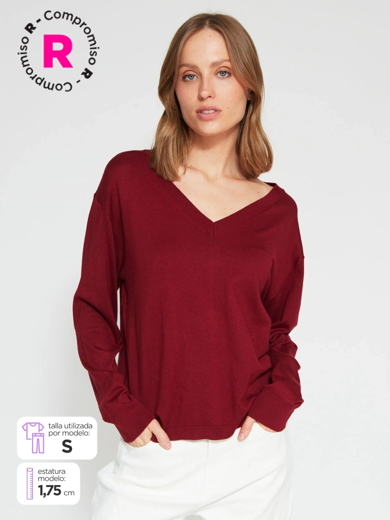 SWEATER MUJER MARQUIS CUELLO EN V - 1