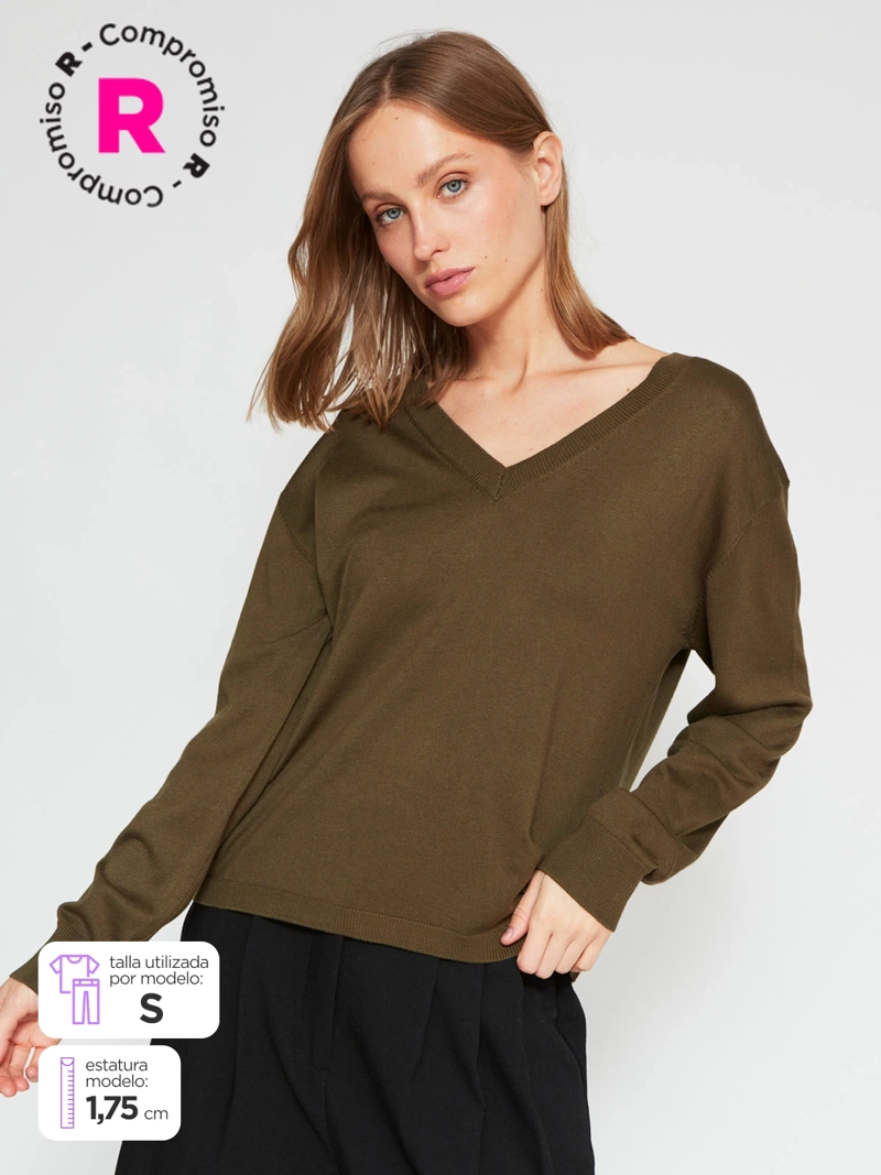 SWEATER MUJER MARQUIS CUELLO EN V - 1