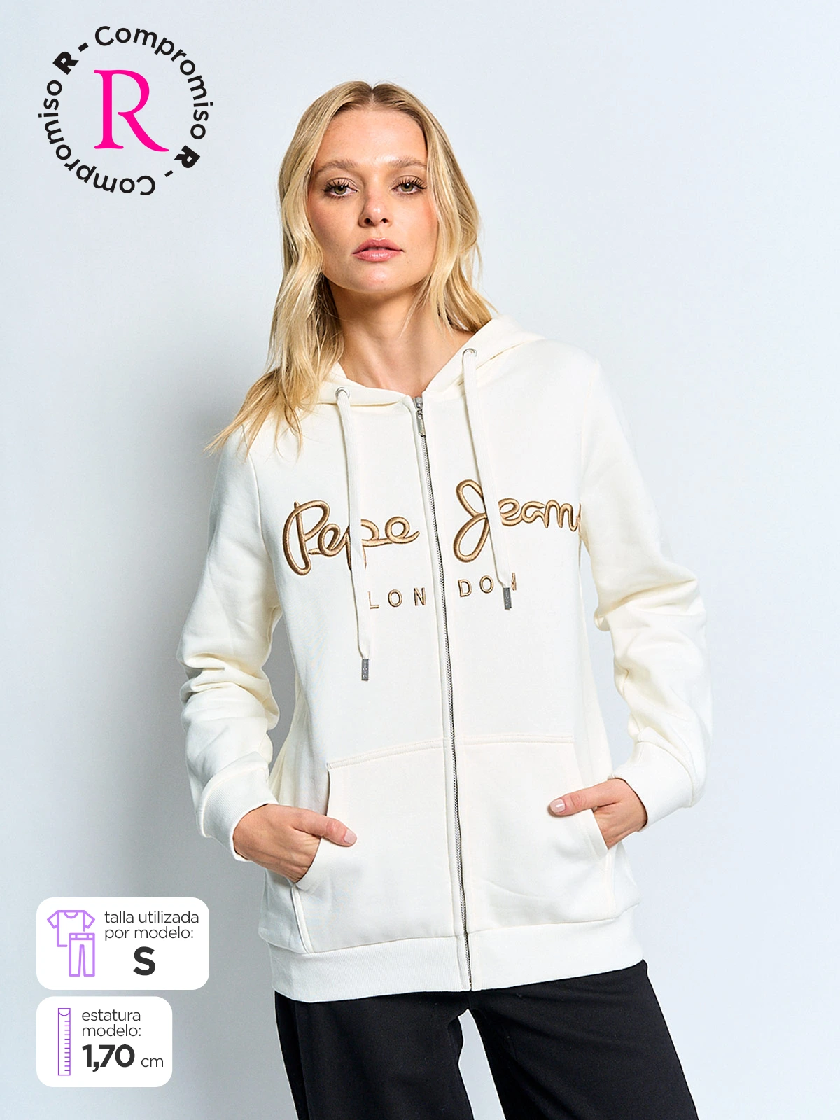 POLERÓN MUJER PEPE JEANS ALGODÓN ZIPPER - 1