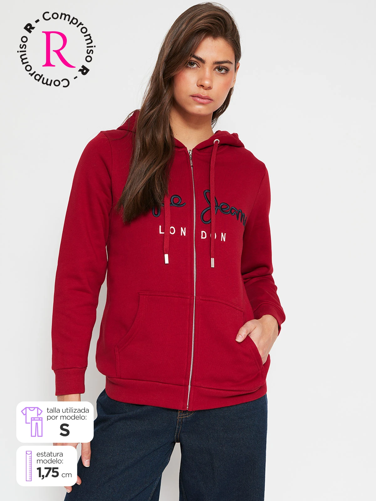 POLERÓN MUJER PEPE JEANS ALGODÓN ZIPPER - 1