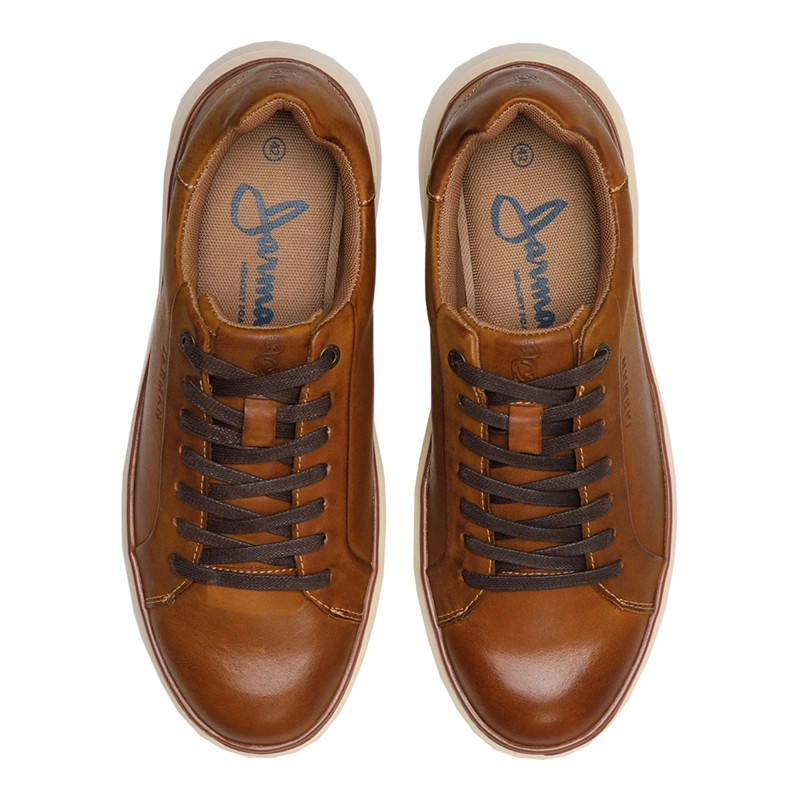 ZAPATILLAS HOMBRE JARMAN CASUALES CAMEL HKY12-01 CUERO - 4
