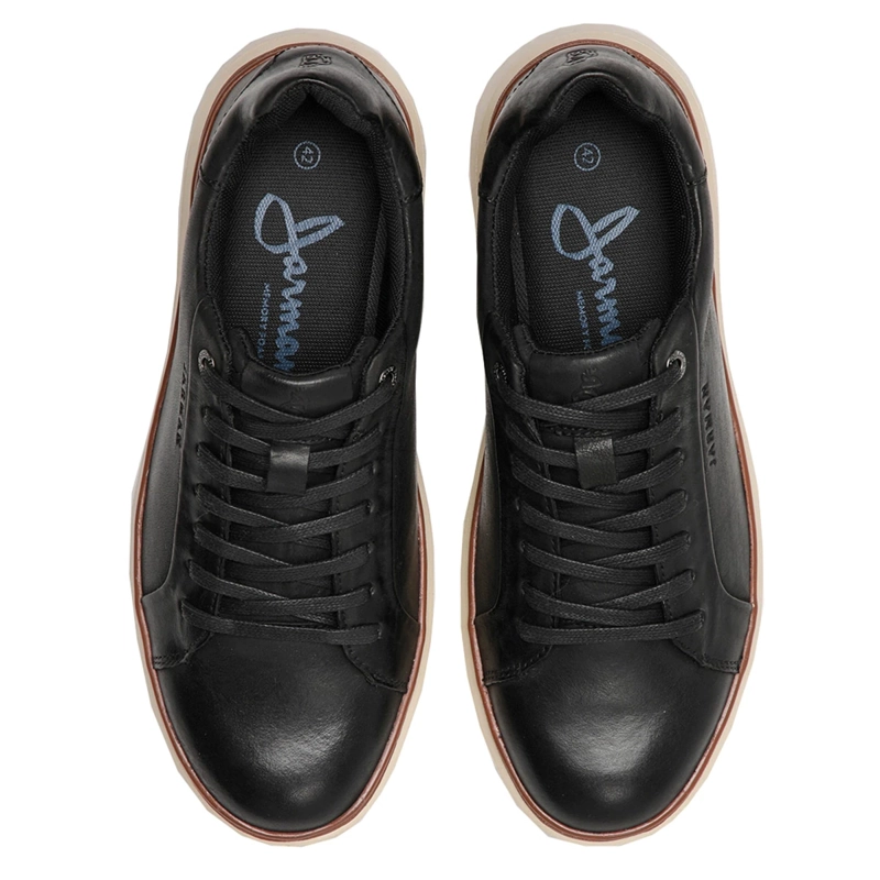 ZAPATILLAS HOMBRE JARMAN CASUALES NEGRO HKY12-01 CUERO - 4