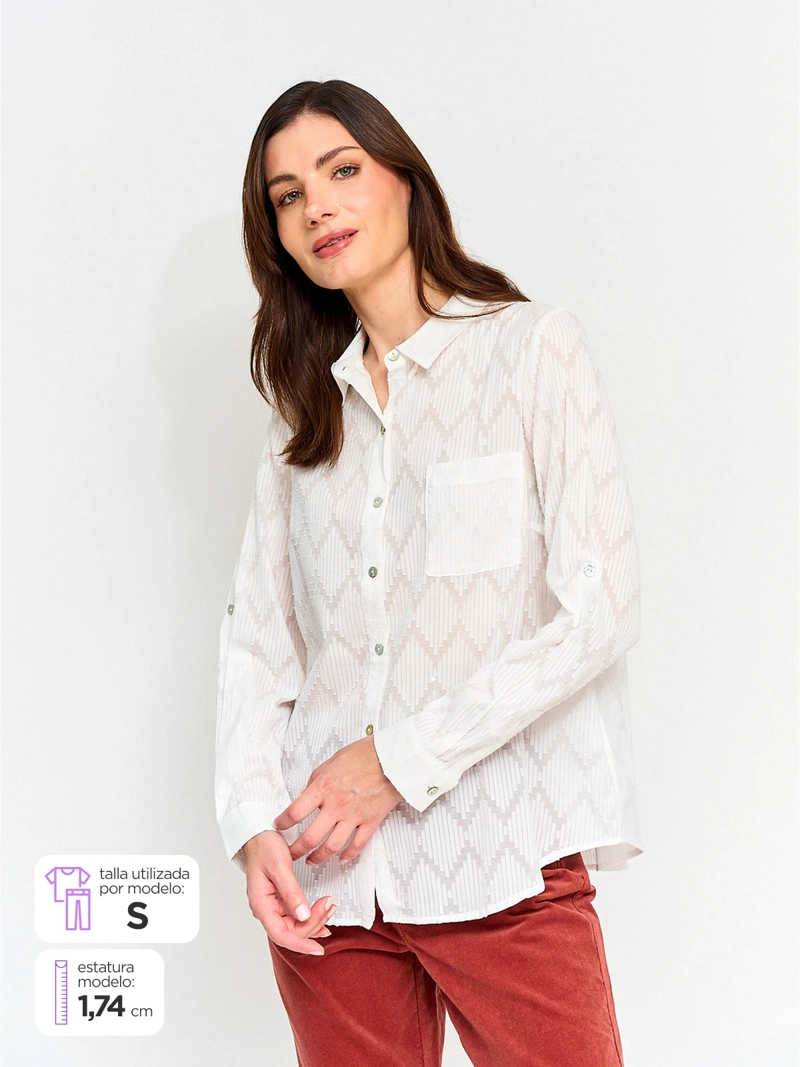 BLUSA MUJER AZIZ ALGODÓN MANGA LARGA - 1