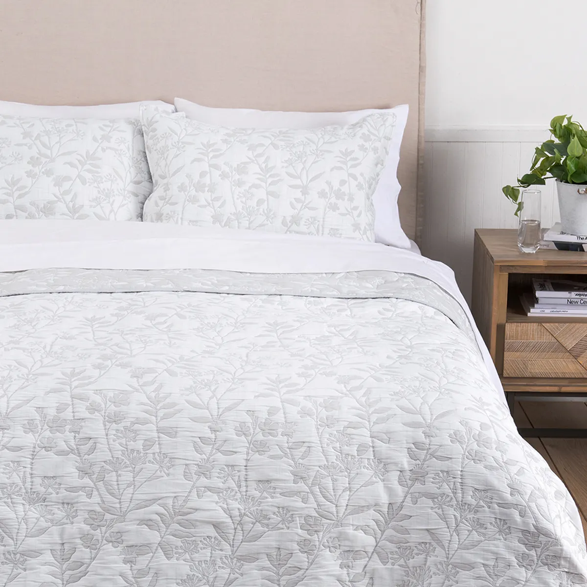CUBRECAMA ALESSA JACQUARD GIARDIN 2 PLAZAS VERDE