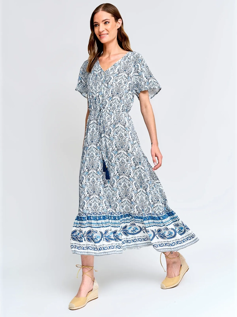 VESTIDO MUJER AZIZ LARGO ESTAMPADO - 2