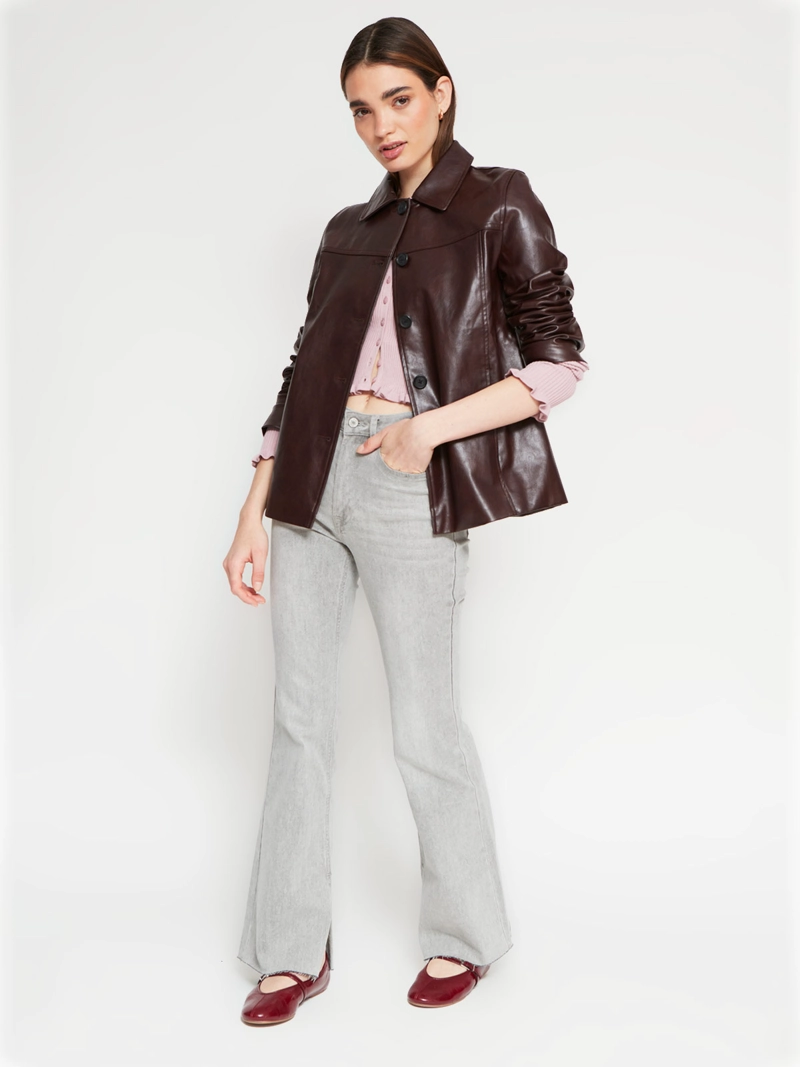 CHAQUETA MUJER INDEX CORTA EFECTO PIEL - 4