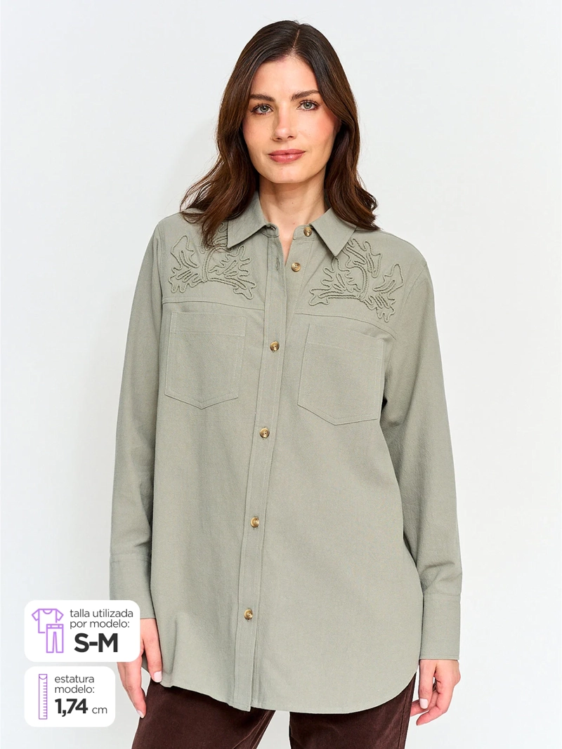 CHAQUETA MUJER AZIZ ALGODÓN LARGA LIVIANA - 1