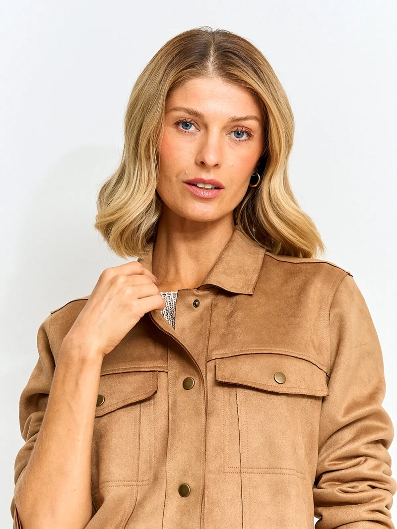 CHAQUETA MUJER AZIZ TIPO SUEDE CORTA - 3