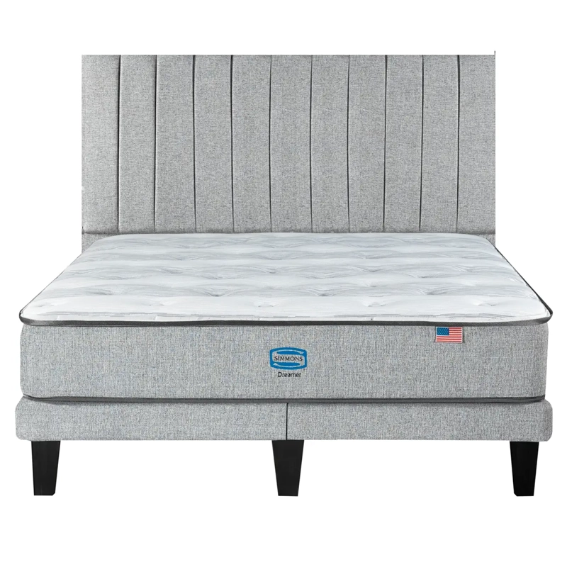 CAMA EUROPEA SIMMONS DREAMER 2 PLAZAS + RESPALDO TIBET PLATA - 1