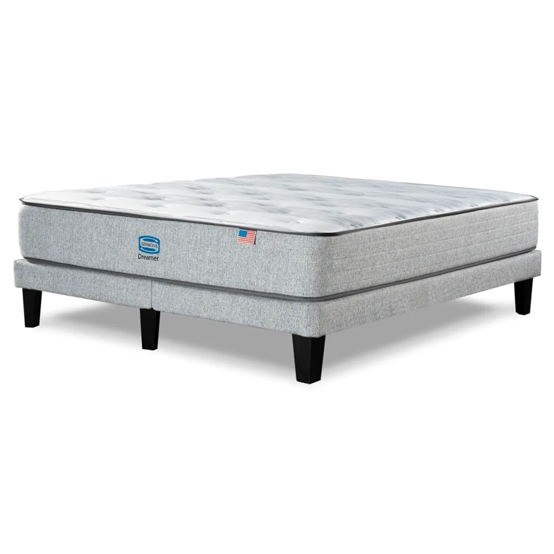 CAMA EUROPEA SIMMONS DREAMER 2 PLAZAS + RESPALDO TIBET PLATA - 3