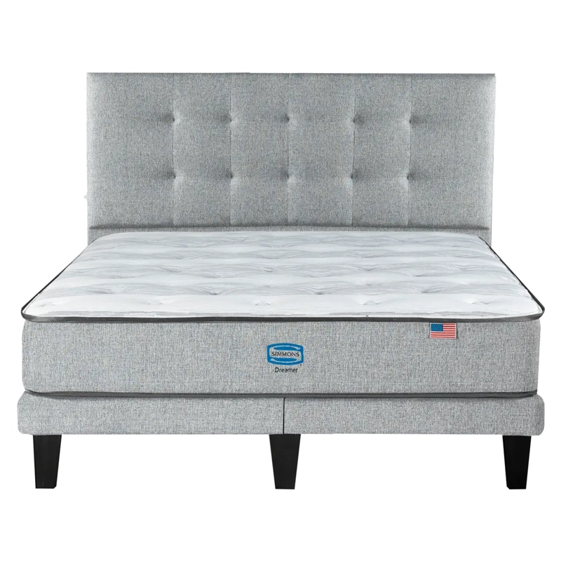 CAMA EUROPEA SIMMONS DREAMER 2 PLAZAS + RESPALDO TIGNES PLATA - 1