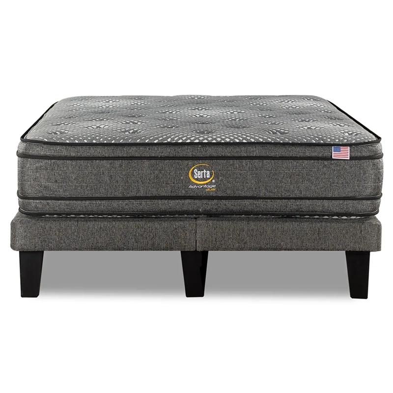 CAMA EUROPEA SERTA ADVANTAGE DUAL 2 PLAZAS + RESPALDO PRAGA ARENA - 2