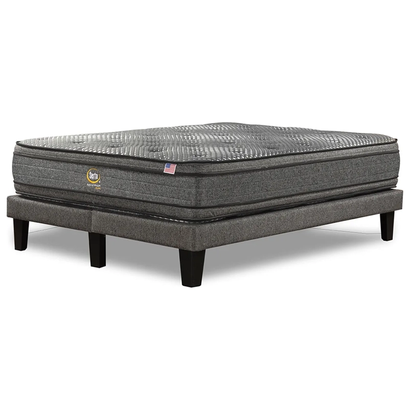 CAMA EUROPEA SERTA ADVANTAGE DUAL 2 PLAZAS + RESPALDO PRAGA GRIS - 3