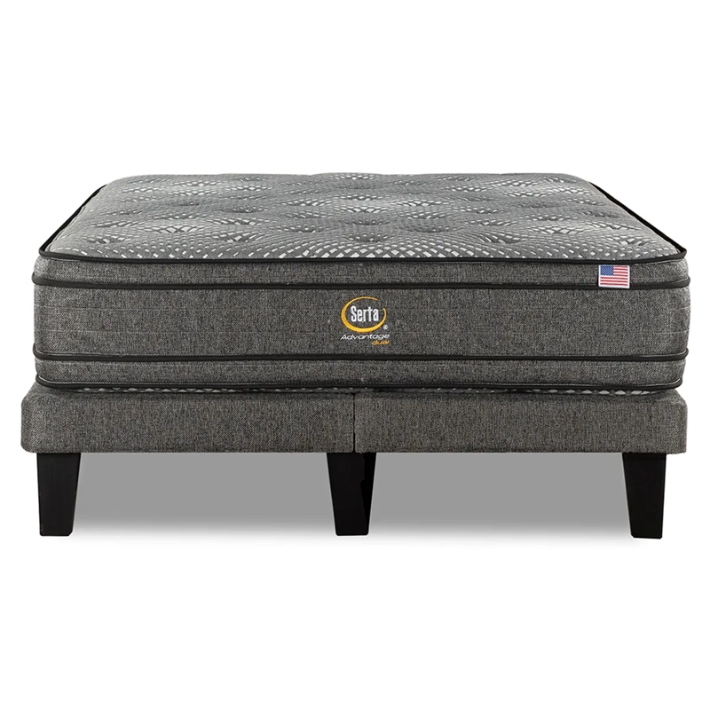 CAMA EUROPEA SERTA ADVANTAGE DUAL 2 PLAZAS + RESPALDO PRAGA MARENGO - 2