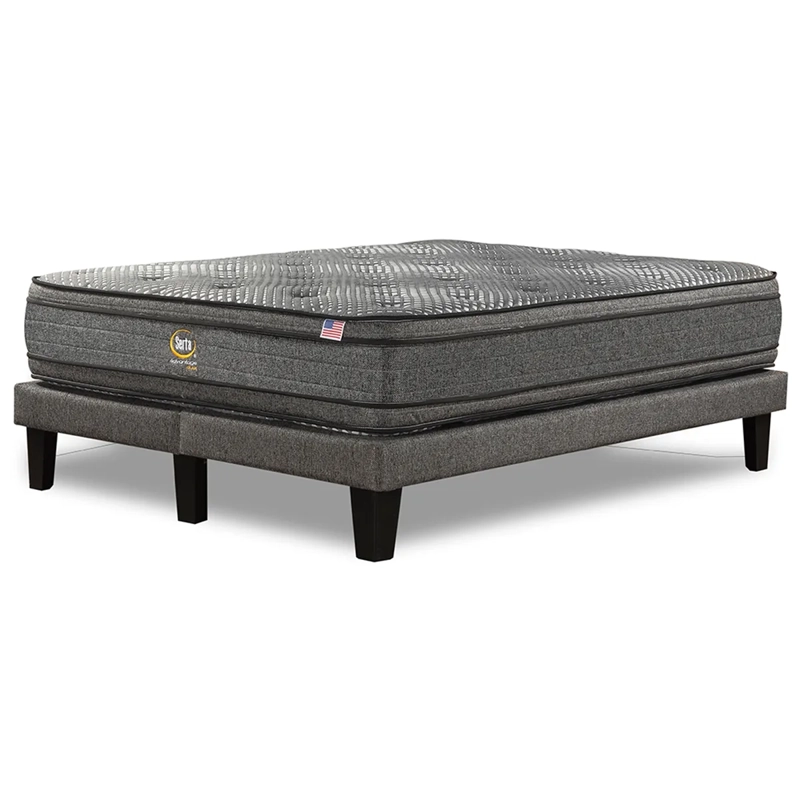 CAMA EUROPEA SERTA ADVANTAGE DUAL 2 PLAZAS + RESPALDO PRAGA PLATA - 3