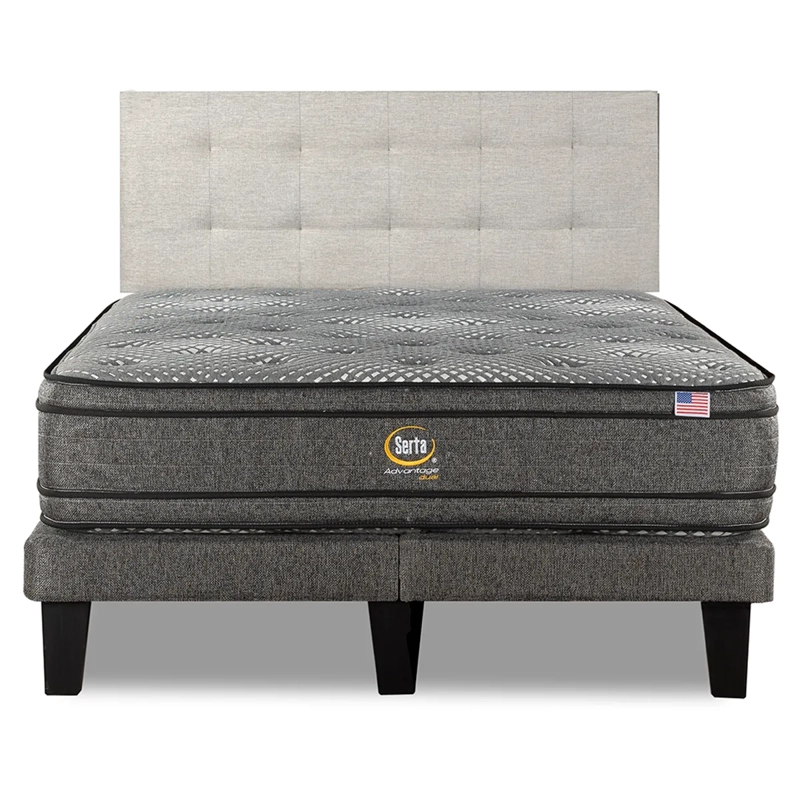 CAMA EUROPEA SERTA ADVANTAGE DUAL 2 PLAZAS + RESPALDO URBAN ARENA - 1