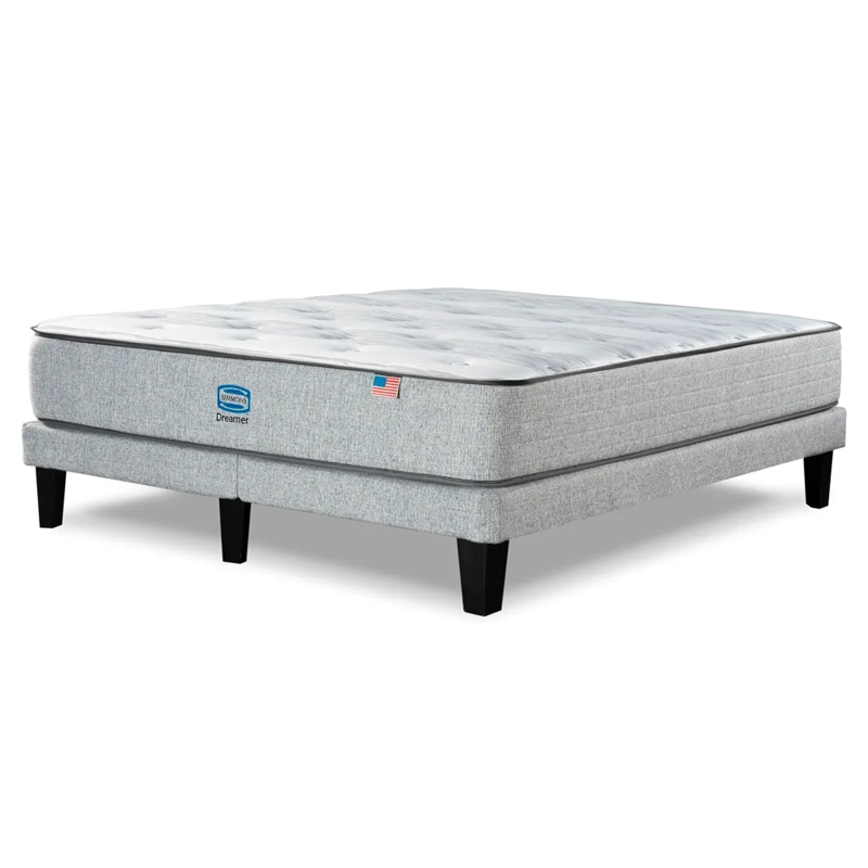CAMA EUROPEA SIMMONS DREAMER 2 PLAZAS + RESPALDO PRAGA GRIS - 3