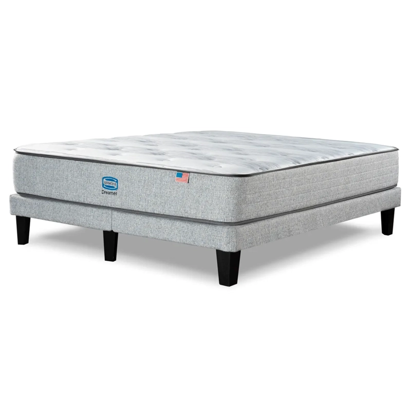 CAMA EUROPEA SIMMONS DREAMER 2 PLAZAS + RESPALDO PRAGA PLATA - 3