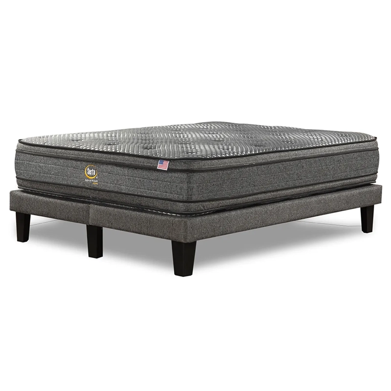 CAMA EUROPEA SERTA ADVANTAGE DUAL 2 PLAZAS + RESPALDO URBAN GRIS - 3