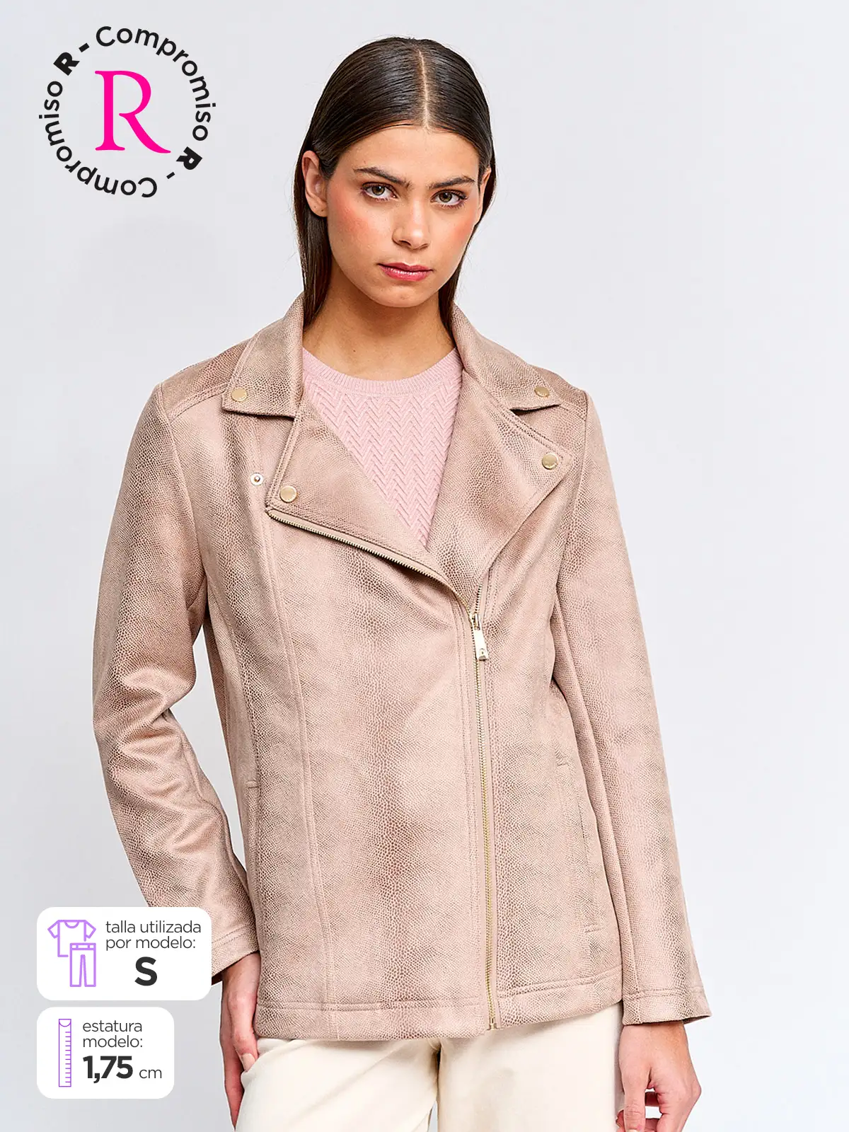CACHAREL CHAQUETA MUJER CACHAREL TIPO SUEDE CIERRE