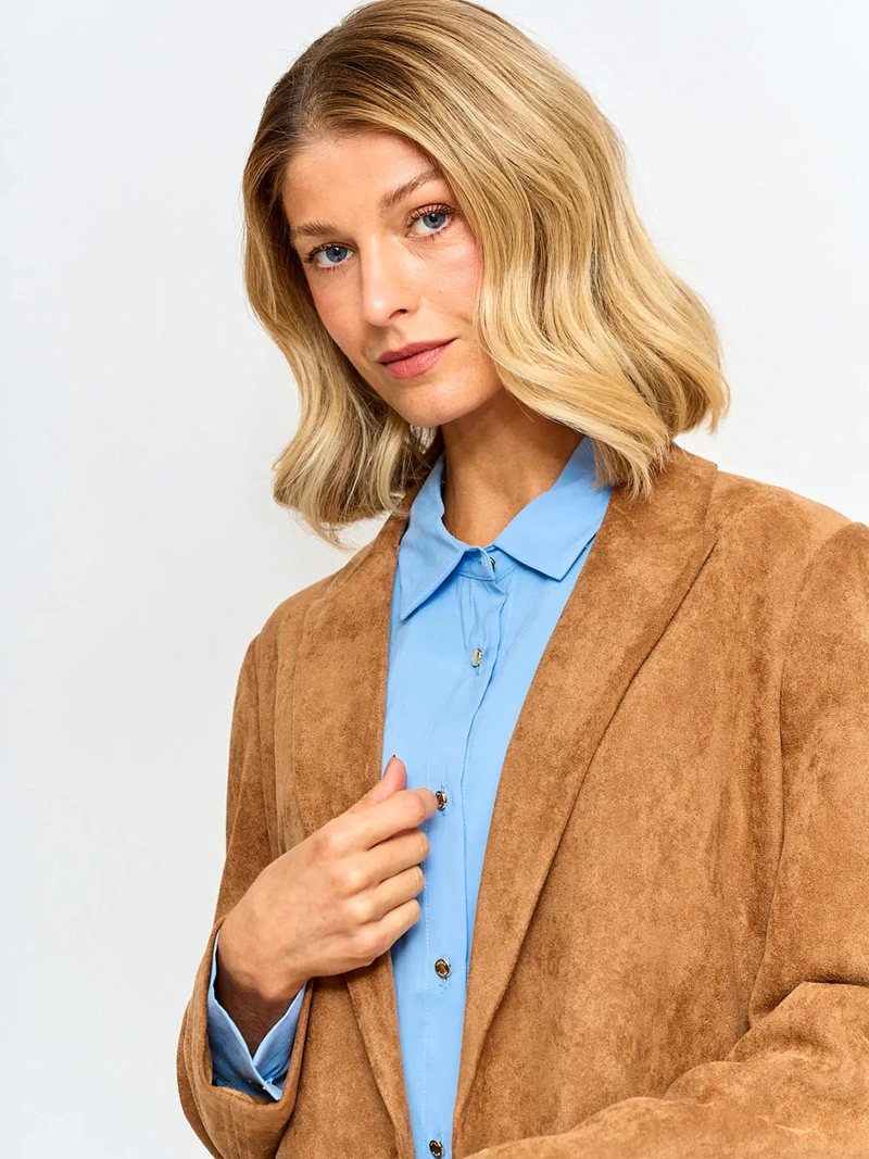 CHAQUETA MUJER CACHAREL TIPO SUEDE MANGA LARGA - 3