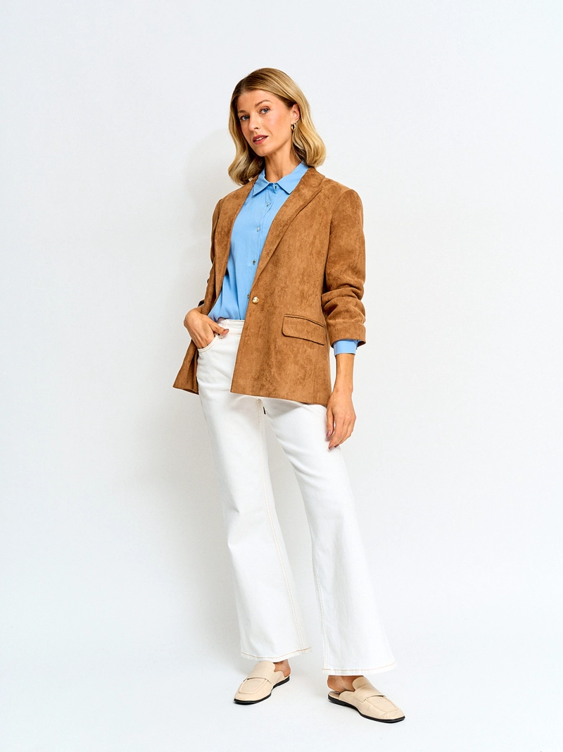 CHAQUETA MUJER CACHAREL TIPO SUEDE MANGA LARGA - 4