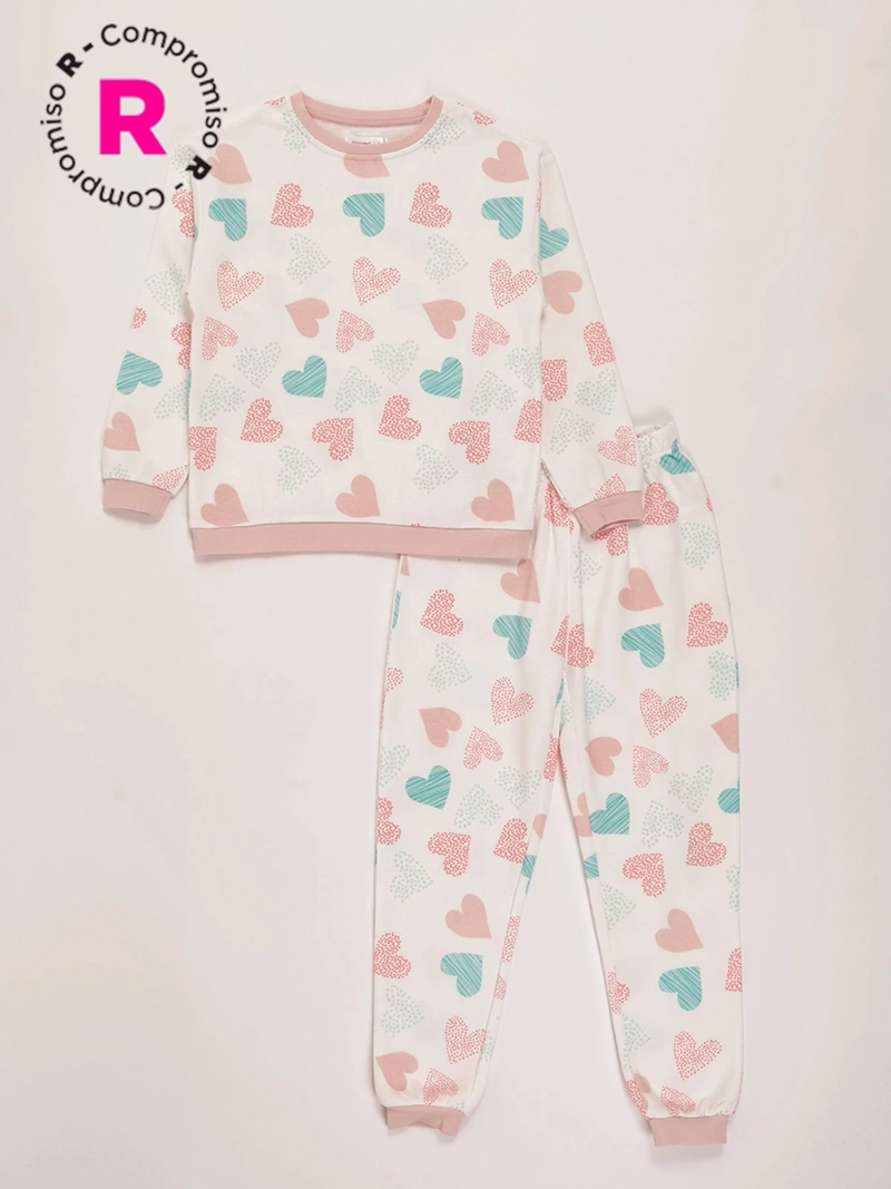 PIJAMA NIÑA HARVEST CORAZONES