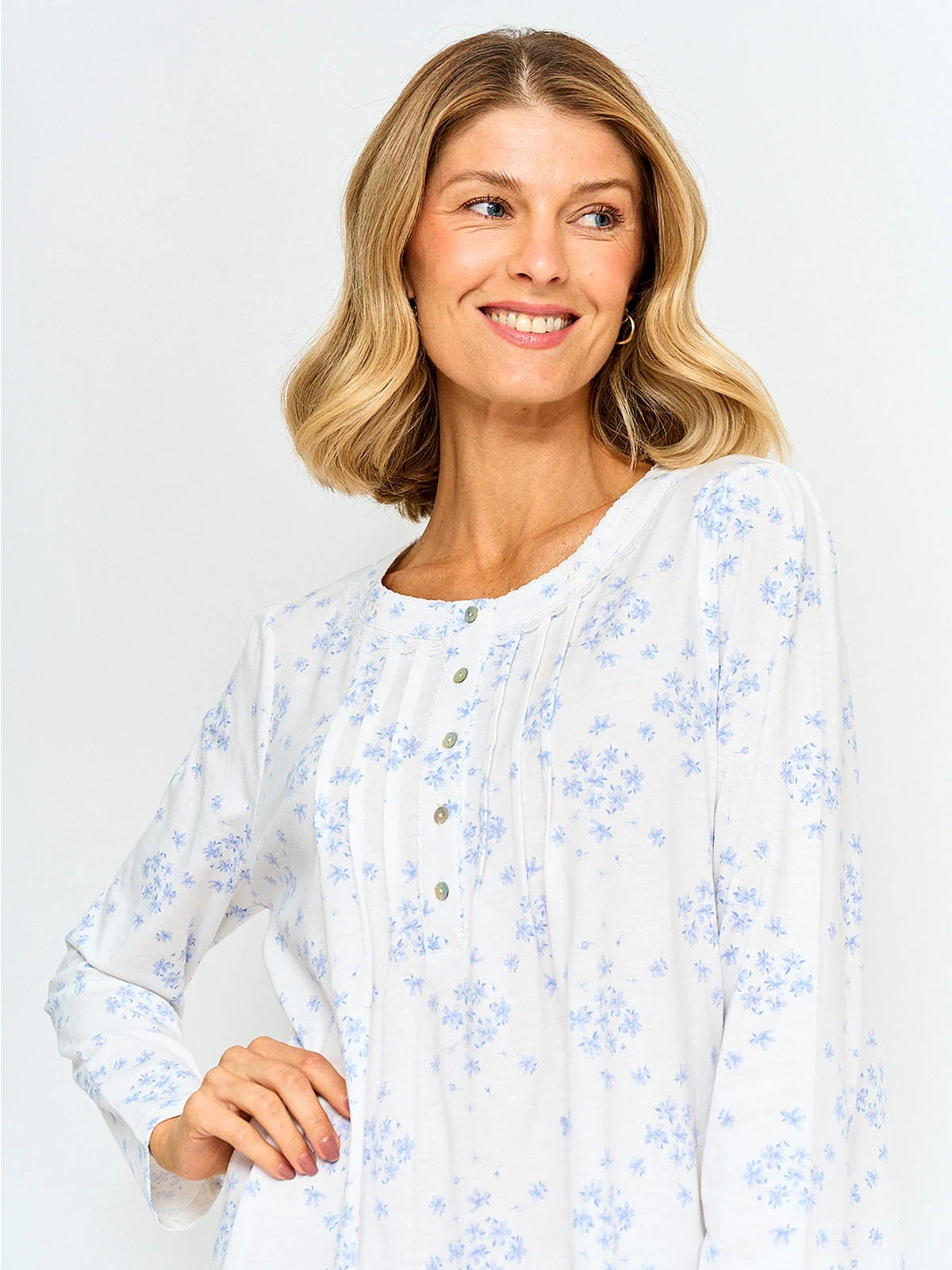 CAMISÓN MUJER AZIZ ALGODÓN MANGA LARGA - 4