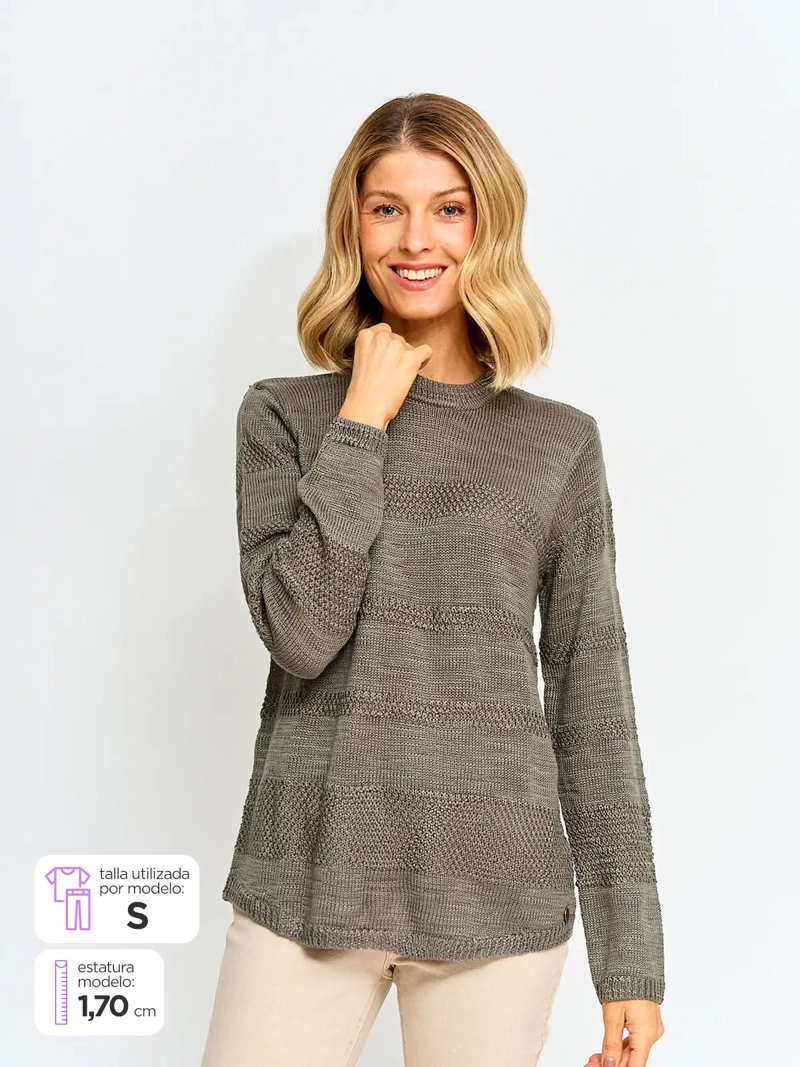 SWEATER MUJER AZIZ MANGA LARGA - 1