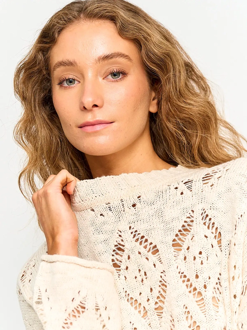 SWEATER MUJER BARBADOS ALGODÓN CALADO - 3