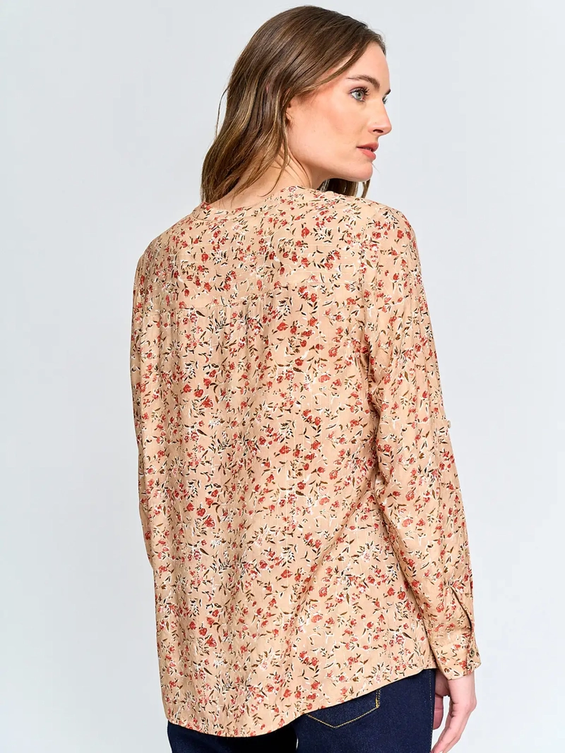 BLUSA MUJER CACHAREL CUELLO MAO MANGA LARGA ESTAMPADO - 2