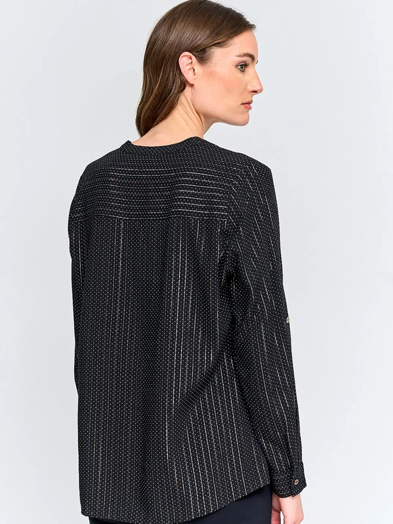 BLUSA MUJER CACHAREL CUELLO MAO MANGA LARGA ESTAMPADO - 2