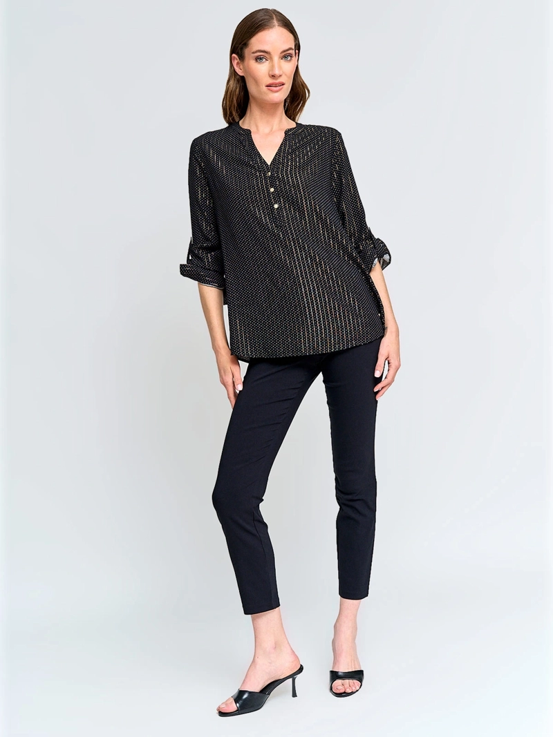 BLUSA MUJER CACHAREL CUELLO MAO MANGA LARGA ESTAMPADO - 4