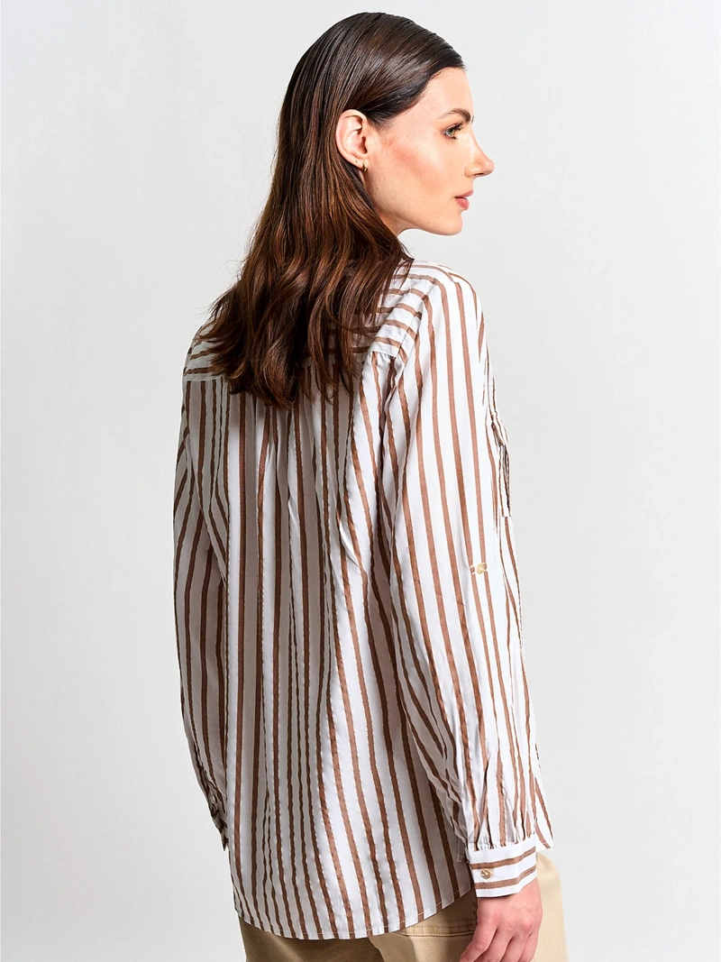 BLUSA MUJER CACHAREL MANGA LARGA CAMISERA ESTAMPADA - 2