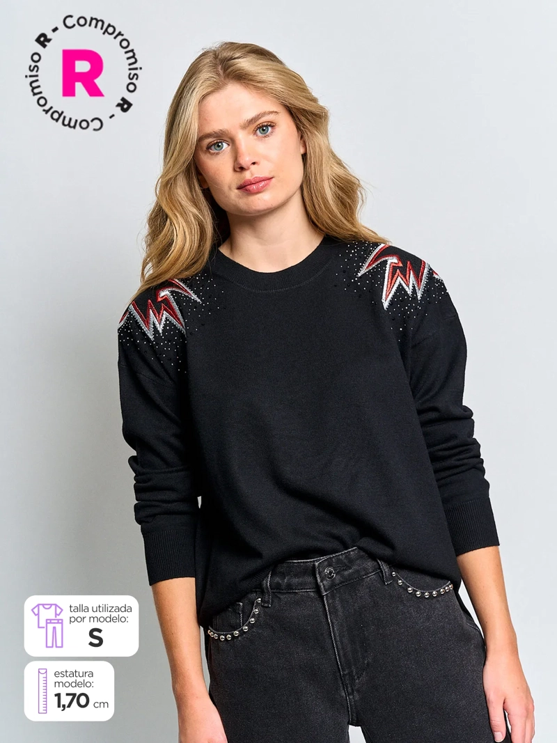 SWEATER MUJER BARBADOS APLICACIONES - 1