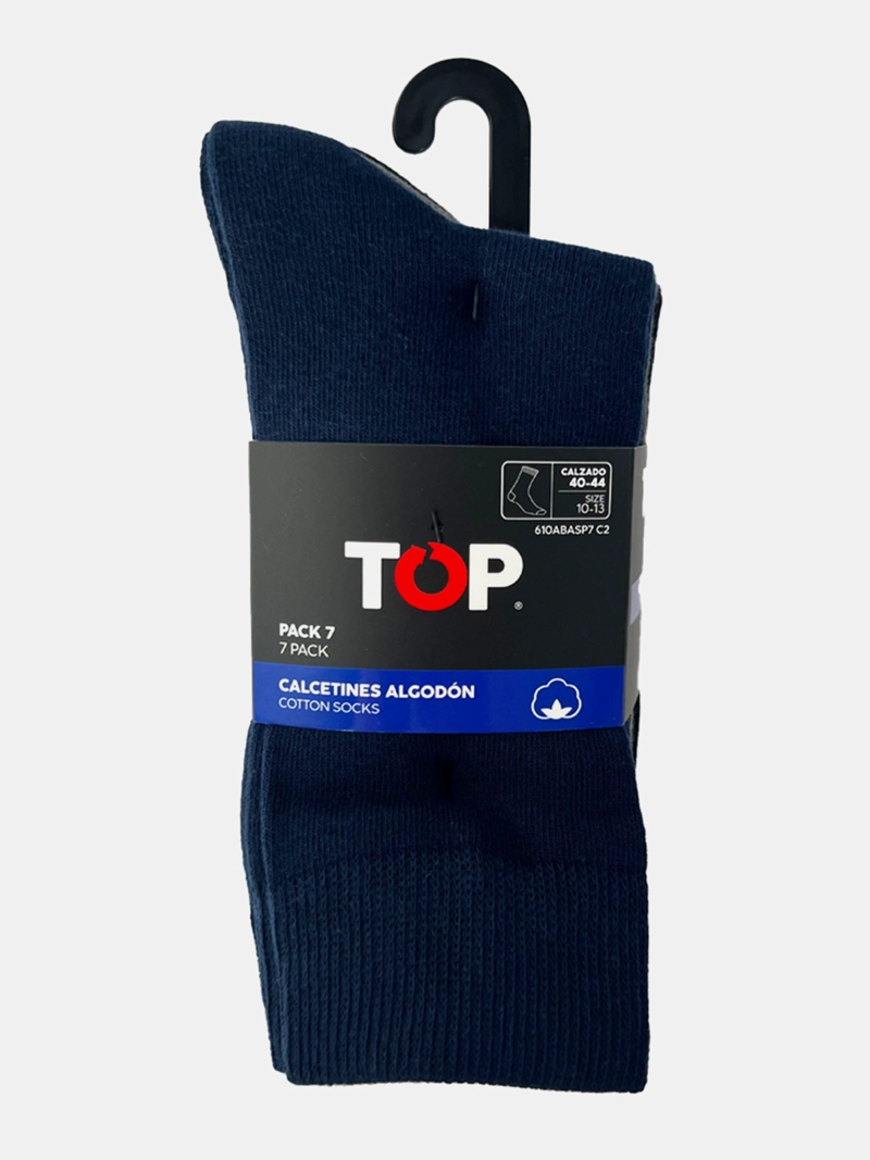 PACK X7 CALCETINES HOMBRE TOP ALGODÓN  - 5