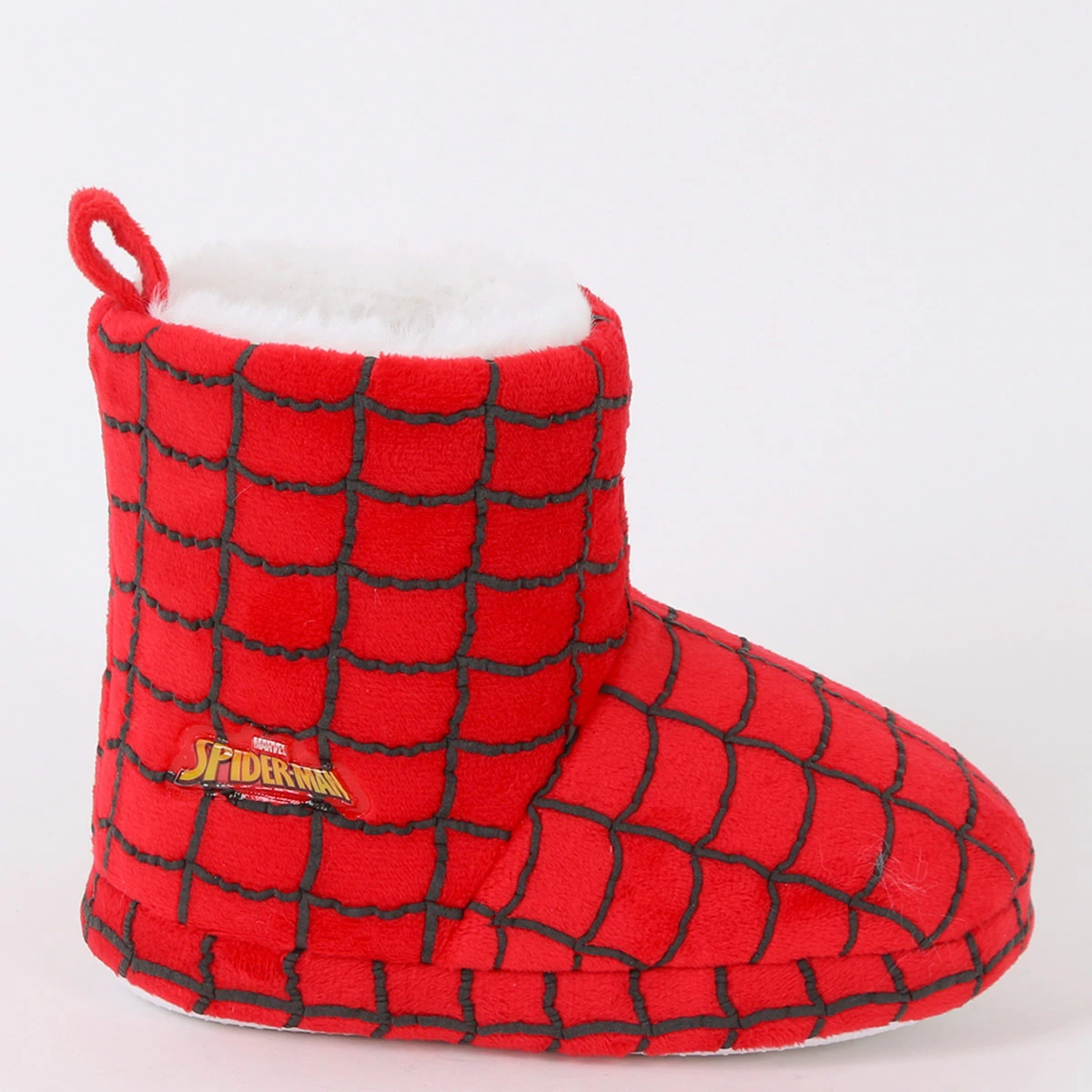 PANTUFLAS BOTINES NIÑO SPIDERMAN ROJO