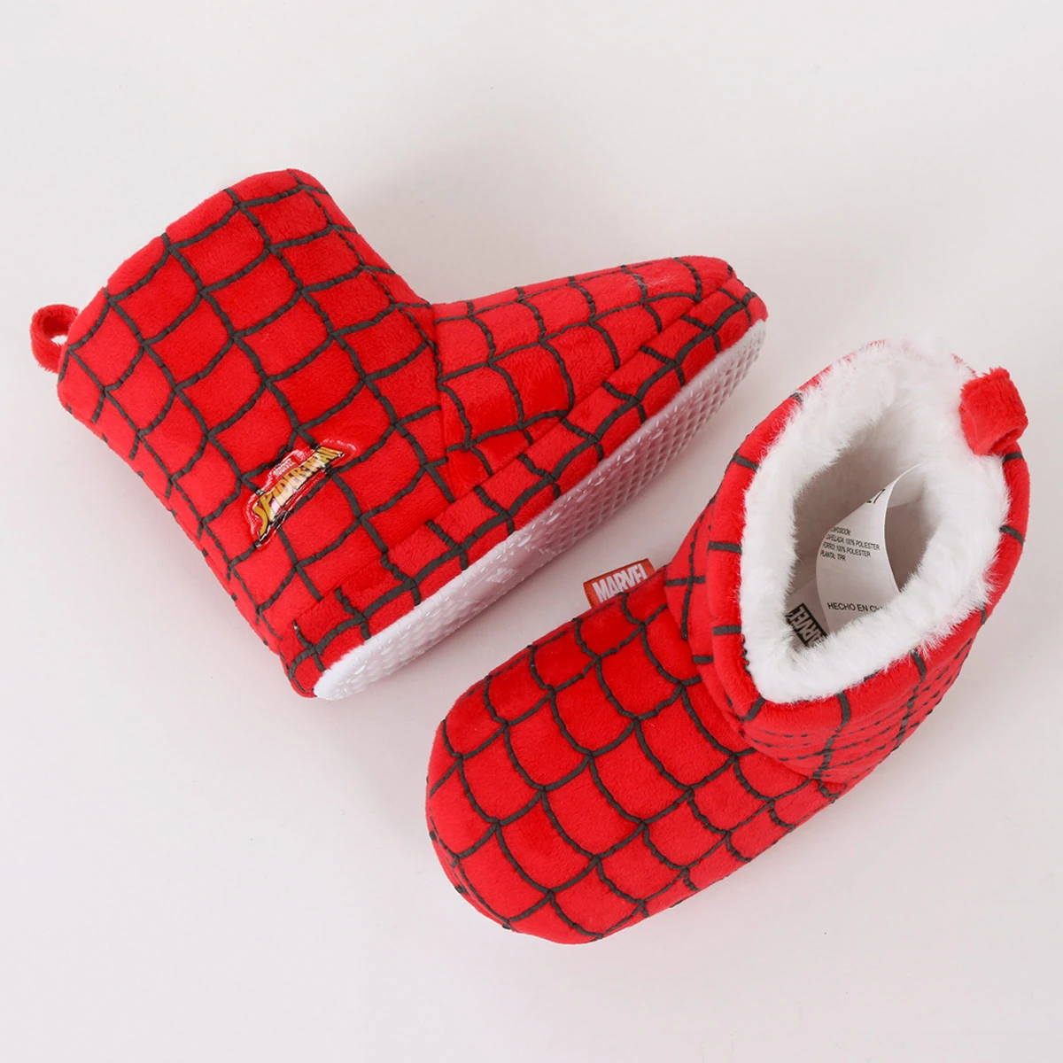 PANTUFLAS BOTINES NIÑO SPIDERMAN ROJO - 4