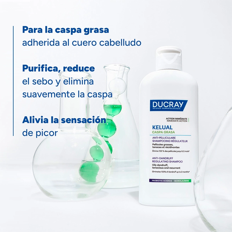SHAMPOO CASPA GRASA DUCRAY KELUAL SQUANORM 400ML - 2