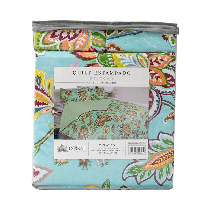 QUILT DORAL STITCHY ESTAMPADO 1.5 PLAZAS D10 - 4