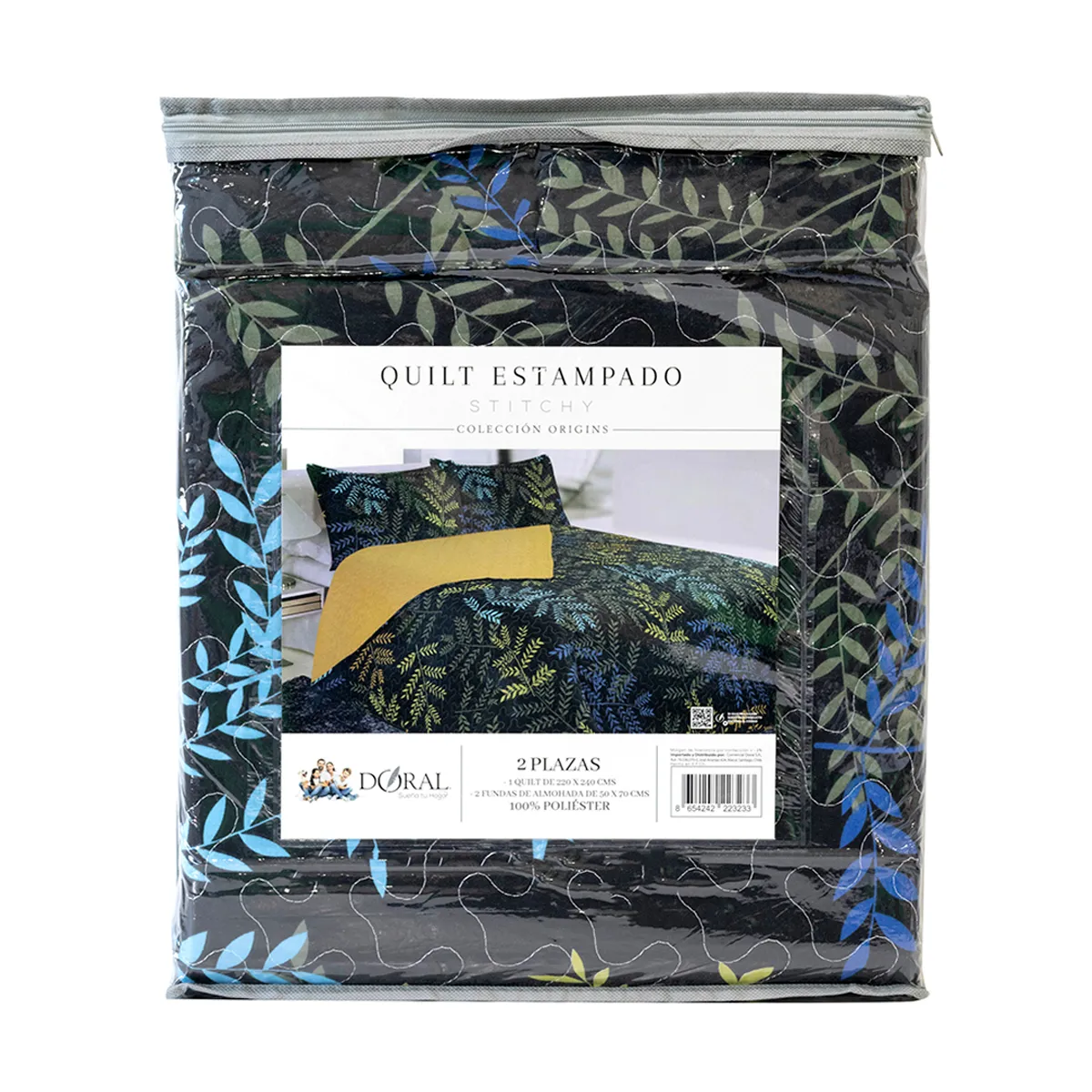 QUILT DORAL STITCHY ESTAMPADO 1.5 PLAZAS D9 - 4