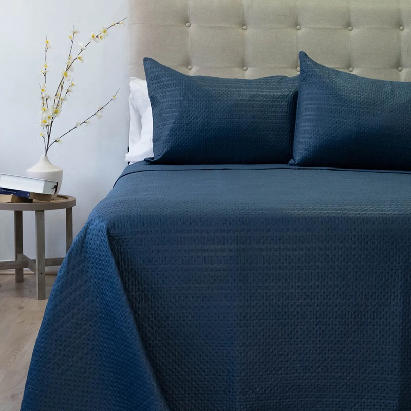 QUILT DORAL BOSTON 2 PLAZAS AZUL