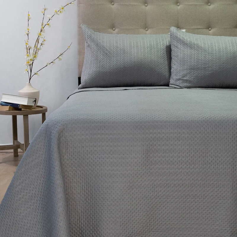 QUILT DORAL BOSTON 2 PLAZAS GRIS - 1