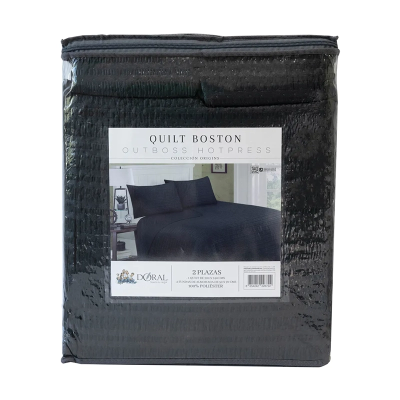 QUILT DORAL BOSTON KING NEGRO - 5
